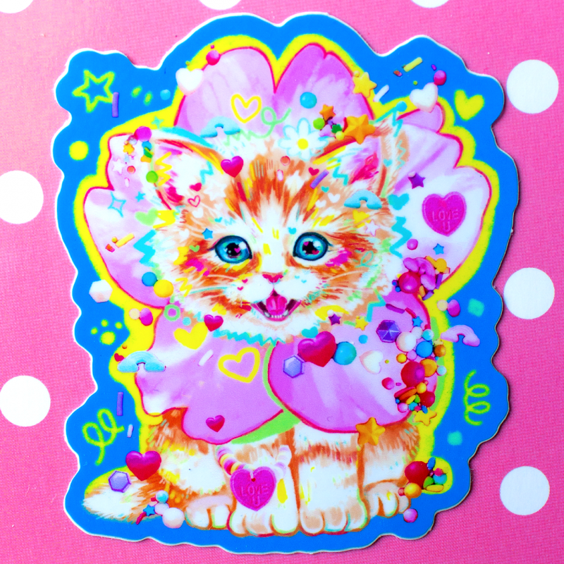 Sakura Cherry Blossom Kitten 3in Vinyl Sticker – Airily Arts