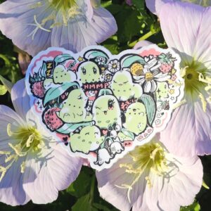 Chikorita Heart 3in Vinyl Sticker