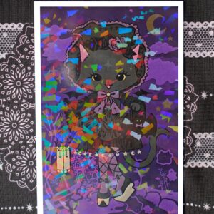 Gothic Lolita Cat Holographic Print 4x6in