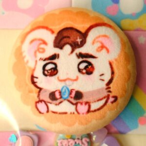 Jayce Hamster Plush Badge Pin 2.5in