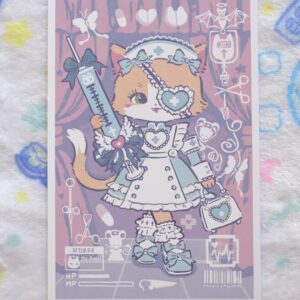 Nurse Lolita Cat Holographic Print 4x6