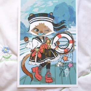 Sailor Lolita Cat Holographic Print 4x6 in
