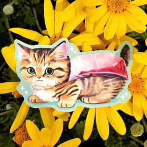 Yellowtail Hamachi Sushi Cat 3in Vinyl Sticker